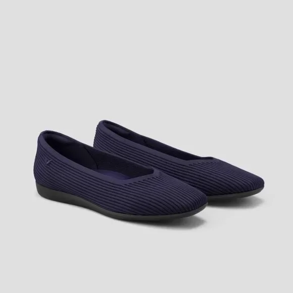 VIVAIA Authentic Square-Toe V-Cut Flats (Margot 2.0) **NEW** Navy EU 39.5 US 8.5 - Picture 4 of 11